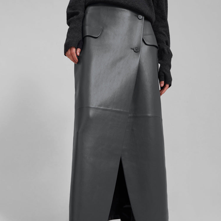 Faux Leather Maxi Skirt
