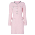 Rhinestone Short-Sleeve Knit A-Line Mini Dress
