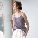 Women's Ramie Linen Round Neck Sleeveless Top