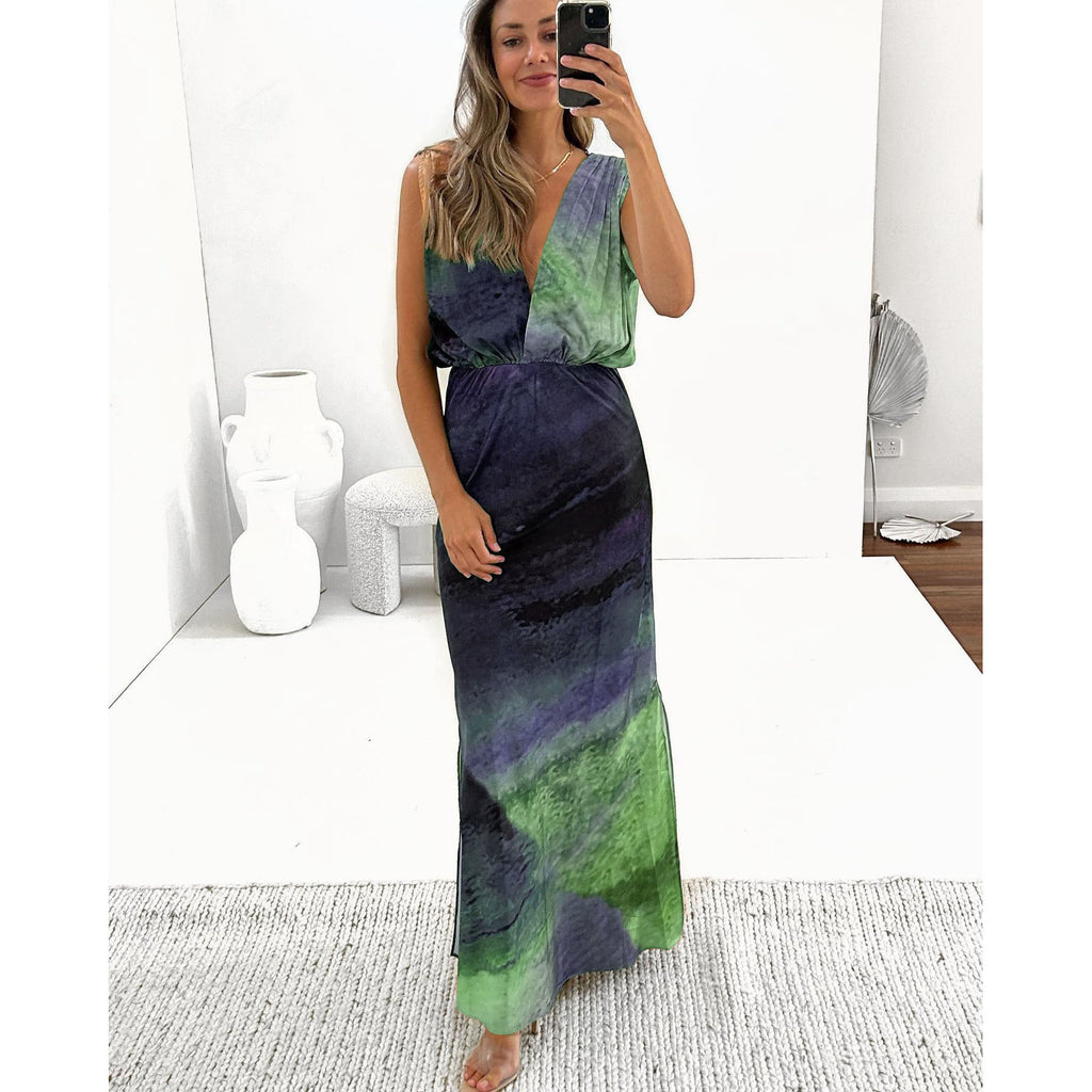 Women's Backless Split Maxi Dress