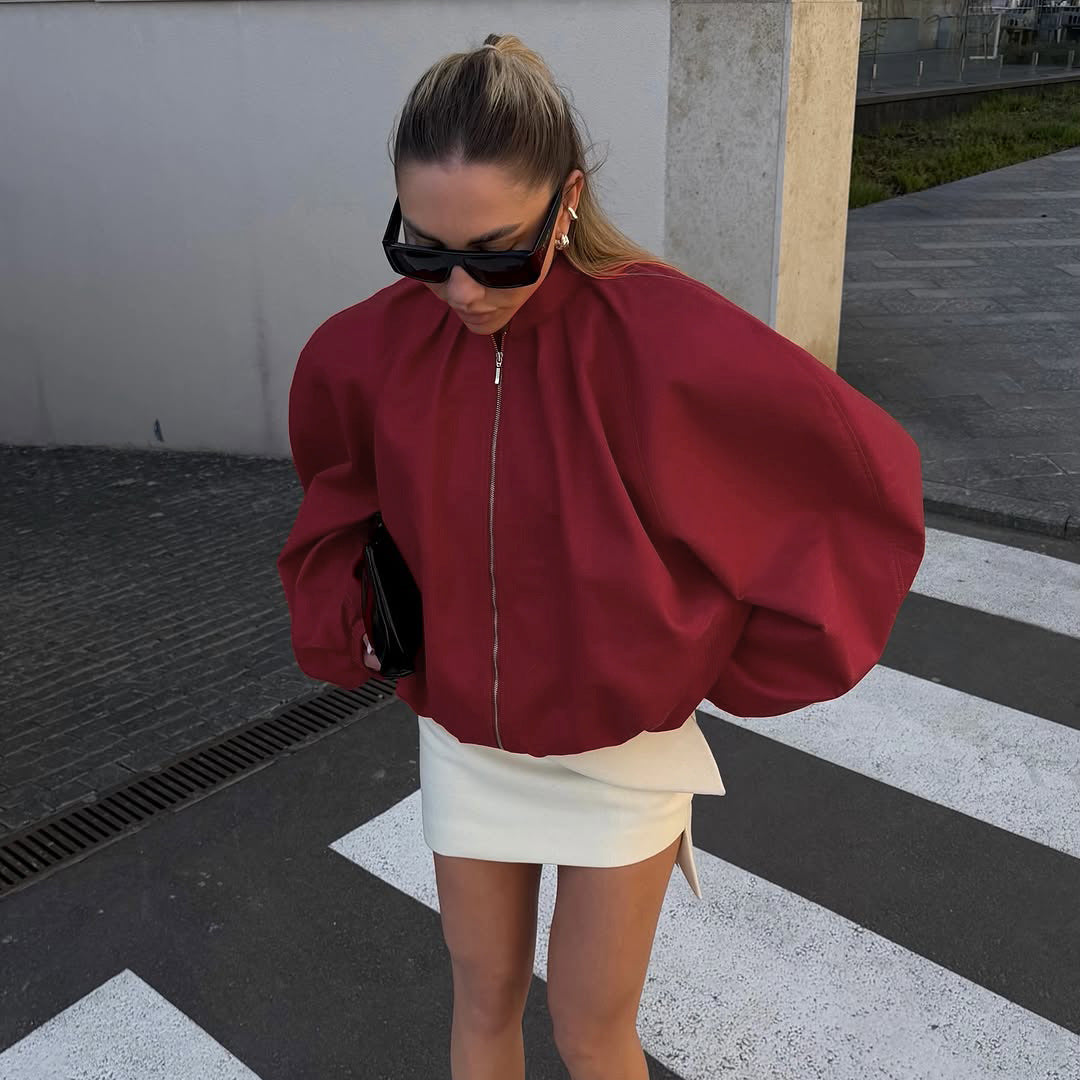 Women's Relaxed Color-Block Short Jacket