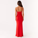 Women's Ladies Cutout Dress Off Neck Metal Floral Slim Fit Maxi Dress