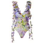 Floral Decorative One-piece Swimwear