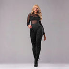 Women Clothing Round Neck Polyester Mesh Stitching Milk
