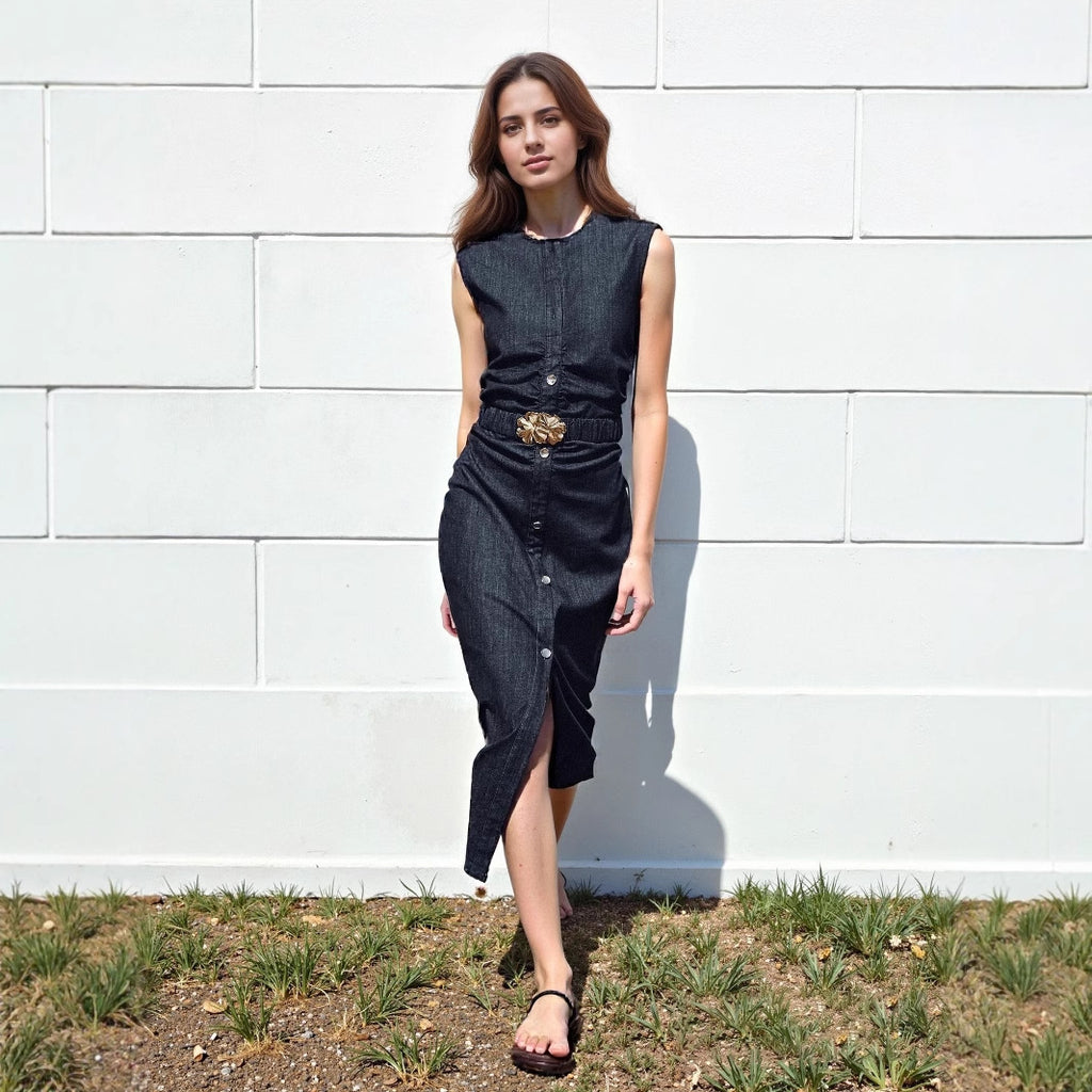 Women's Denim Sleeveless Dress