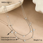 NMSN-G321-2 Steel White Zirconium Necklace