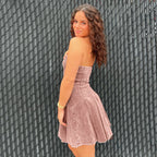 Sleeveless Backless Washed Denim Tube Top Dress