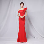 Women's Off-Shoulder Banquet Evening Dress Maxi Party Long Elegant Slim