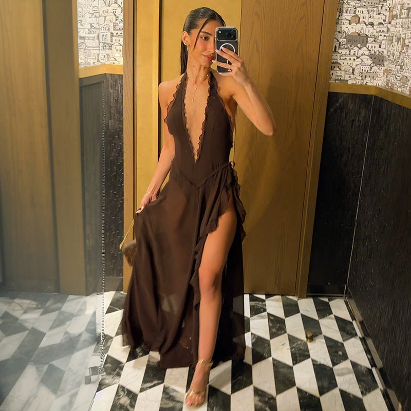 Women's Lace Halter Dress