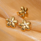 Floral Zircon Stud Earrings