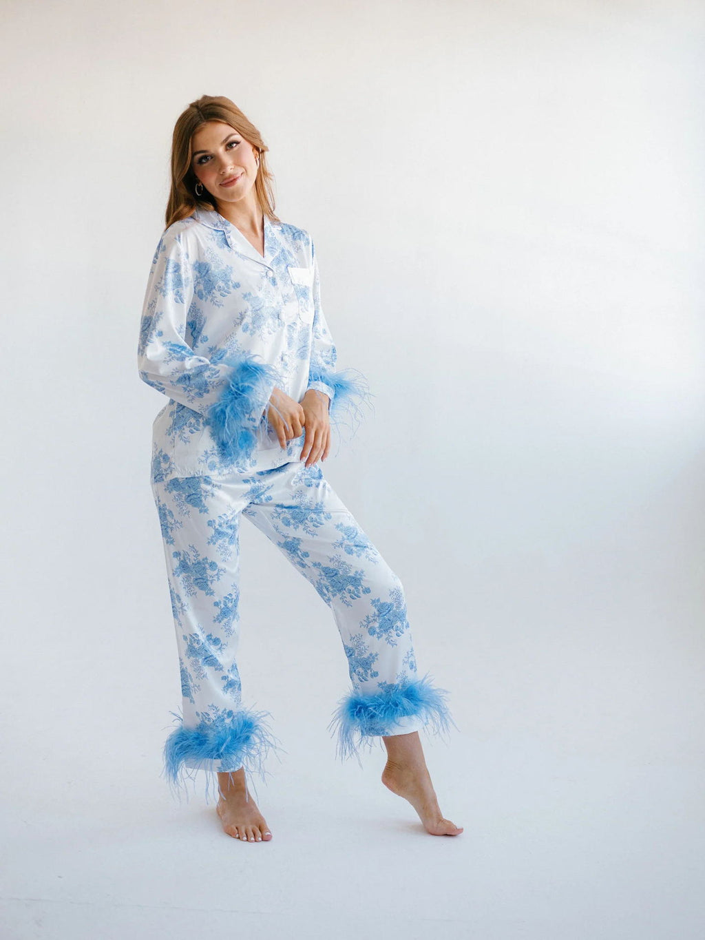 Satin Printed Pajamas Lingerie