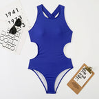 Solid One-piece Swimwear