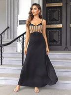 Women's Off The Shoulder Slimming Waist Cami Dress Long
