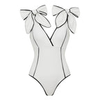 White V-neck Swimsuit