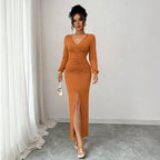 Women's Wrap Long Sleeve Dress