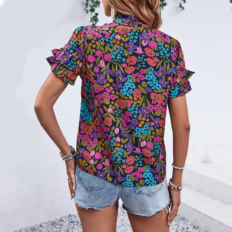 Women's Summer Women Clothing Printed Shirt For Women