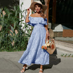 Off-Shoulder High-Waist Maxi Dress