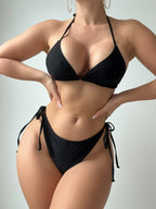 Solid Color Bikini Swimwear