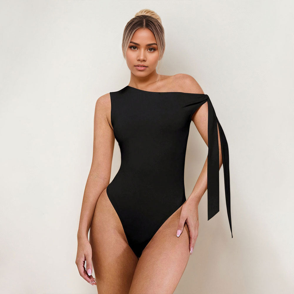 Women's Sleeveless Lace Up Body Shaping Jumpsuit