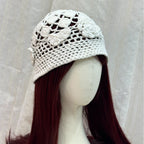 Women's Crocheted Floral Knit Hat