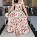 Belted Sleeveless Collared A-Line Dress
