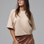 Women's Women's's Solid Color T-Shirt Cotton Short Sleeved Shirt Loose All Match