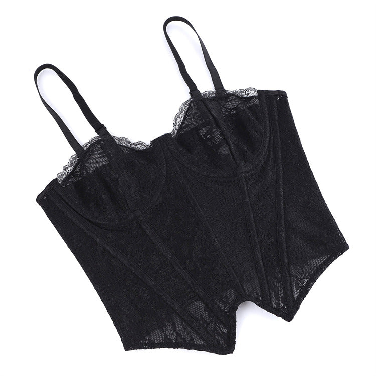 Floral Mesh Corset Party Top