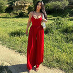 Women's Summer Sexy Backless Spaghetti Straps Loose Jumpsuit