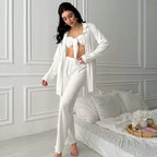 White Ruffle Pajamas Lingerie