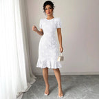 Slim-Fit Knee-Length Office Dress