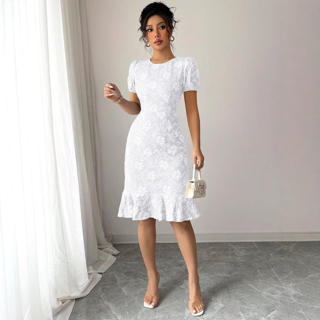 Slim-Fit Knee-Length Office Dress