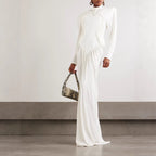 White Dress Three Dimensional Heart Shaped Pleated Waist Tight Maxi Dress Show Dinner
