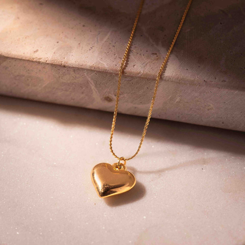 Valentine Day Love Necklace Peach Heart Clavicle Chain