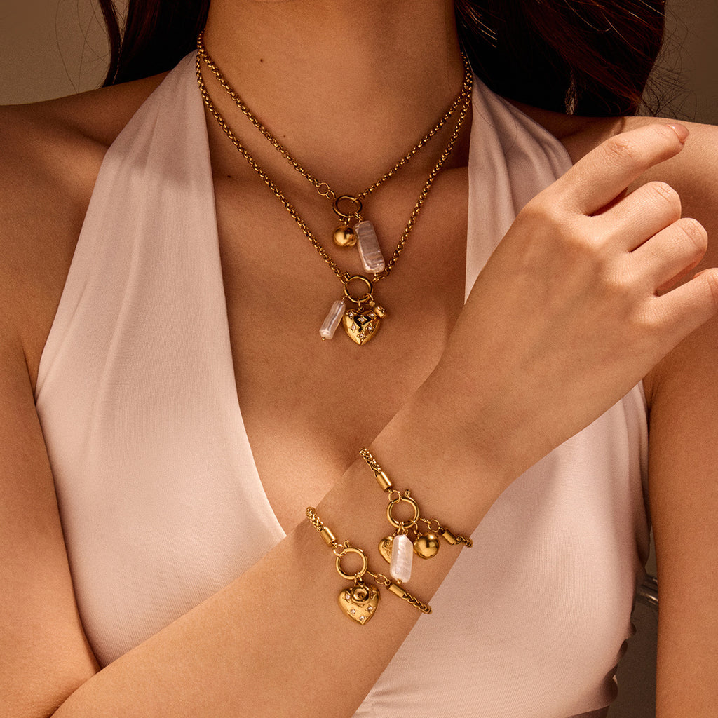Necklace Bracelet Diamond Embedded Love Necklace Minority