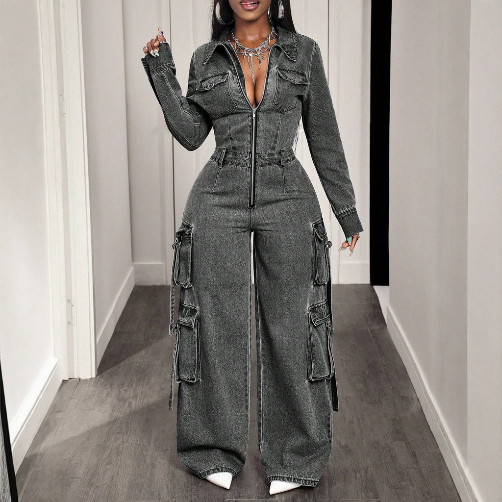 Casual Women Denim Overalls Jumpsuits