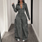 Casual Women Denim Overalls Jumpsuits