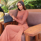 Women's Pleated Long Sleeve Dress