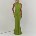 Women's High-Neck Backless Sheath Dress