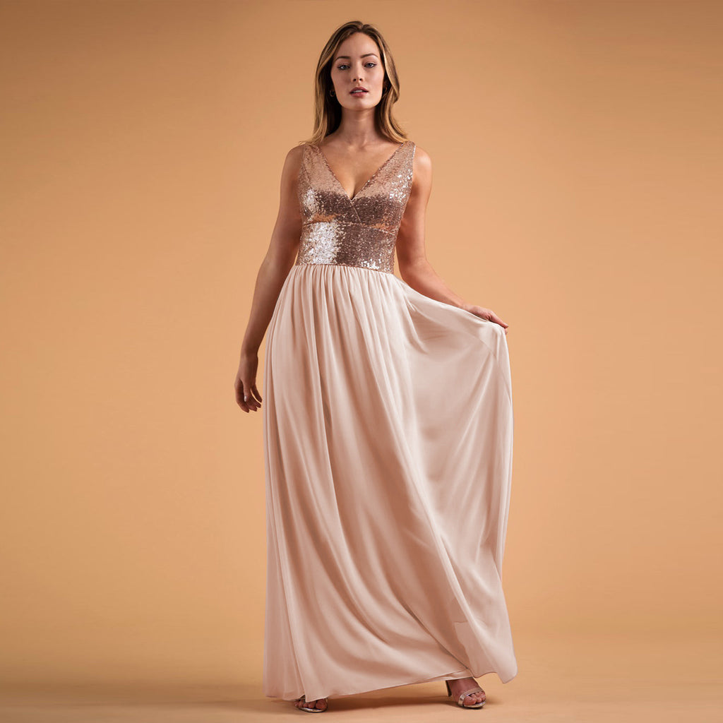 Dress Women's Sleeveless V neck Wedding Bridesmaid