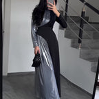Asymmetric Slim Fit Belted Maxi Dress