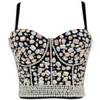 Women's Rhinestone Beaded Corset Top