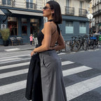 Women's Backless Hollow Out Cutout Out Bottoming Slim Jumpsuit