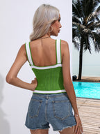 Women's Twist-Knit Halter Top – Sleeveless V-Neck