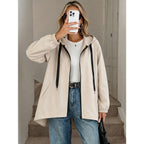 Plus Size Hooded Trench Jacket