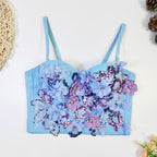 Women's Floral Beaded Tube Top