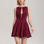 Women's Bowknot Sleeveless Fitted Dress