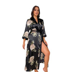 Women's Plus Size Printed Silk Nightdress Pajama