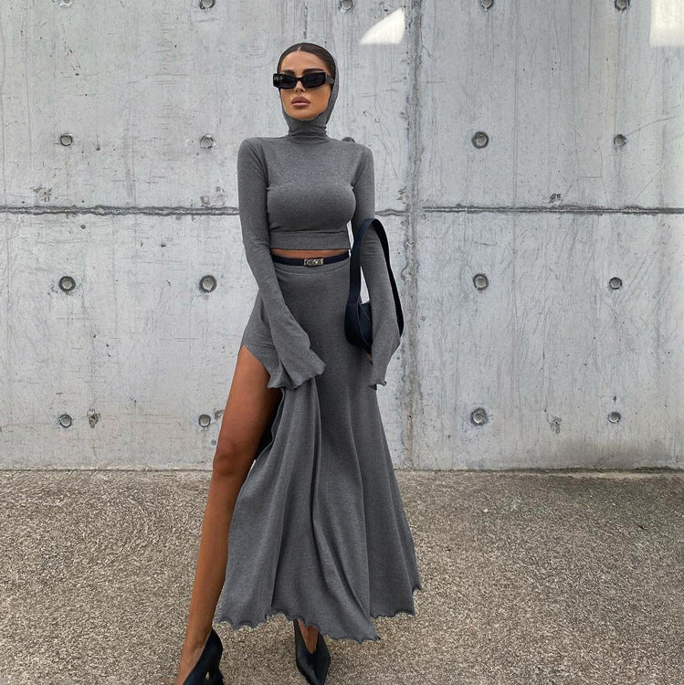 Hooded Top & Skirt Set