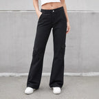 Black Straight-Leg Jeans