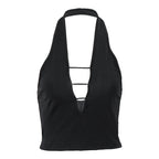 's Street Backless Deep V Plunge Neck Slim Fit Figure Flattering